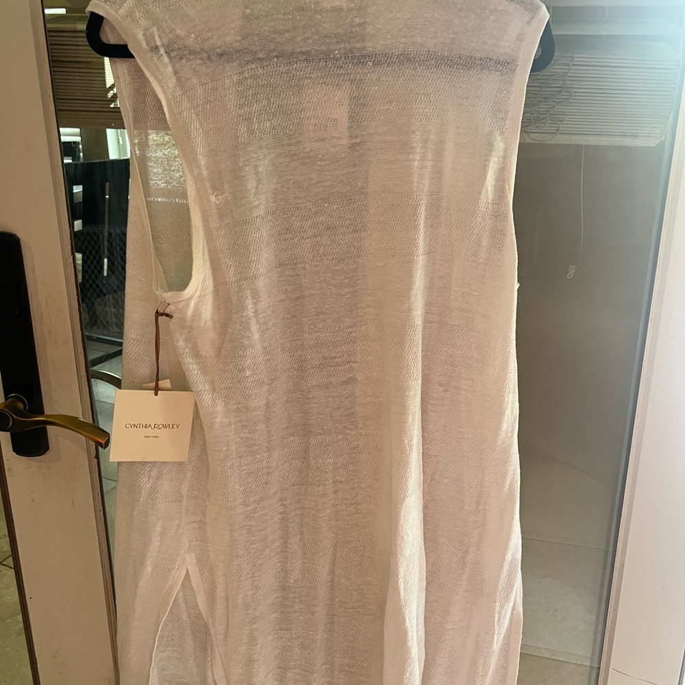 New Cynthia Rowley white sleeveless cover shrug - Picture 4 of 5